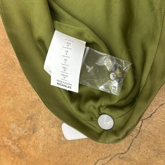 Nicholas Women's Green Josefa V-Neck Long Sleeve Midi Dress 2 - Picture 8 of 12